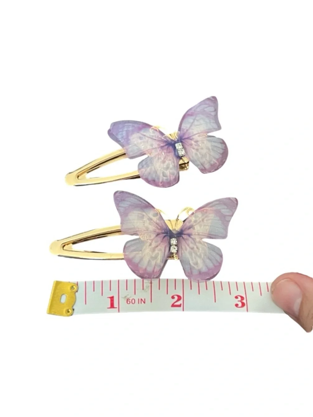 Purple Fabric Butterfly Hair Clips - Set of 2 FINAL PRICE DROP